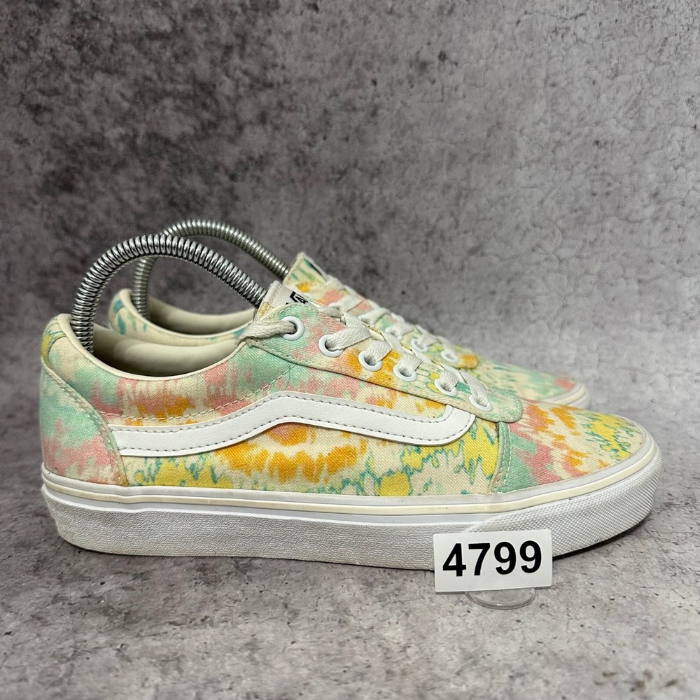 Vans Ward Sneakers Womens 7.5 Multi Psychedelic Tie Dye Canvas Skate Shoes